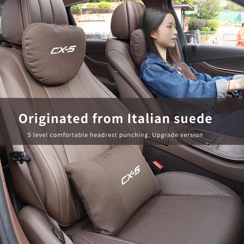 Suede Car Headrest Neck Pillow | Maybach S-Class Inspired Design MyPetiteCar.com