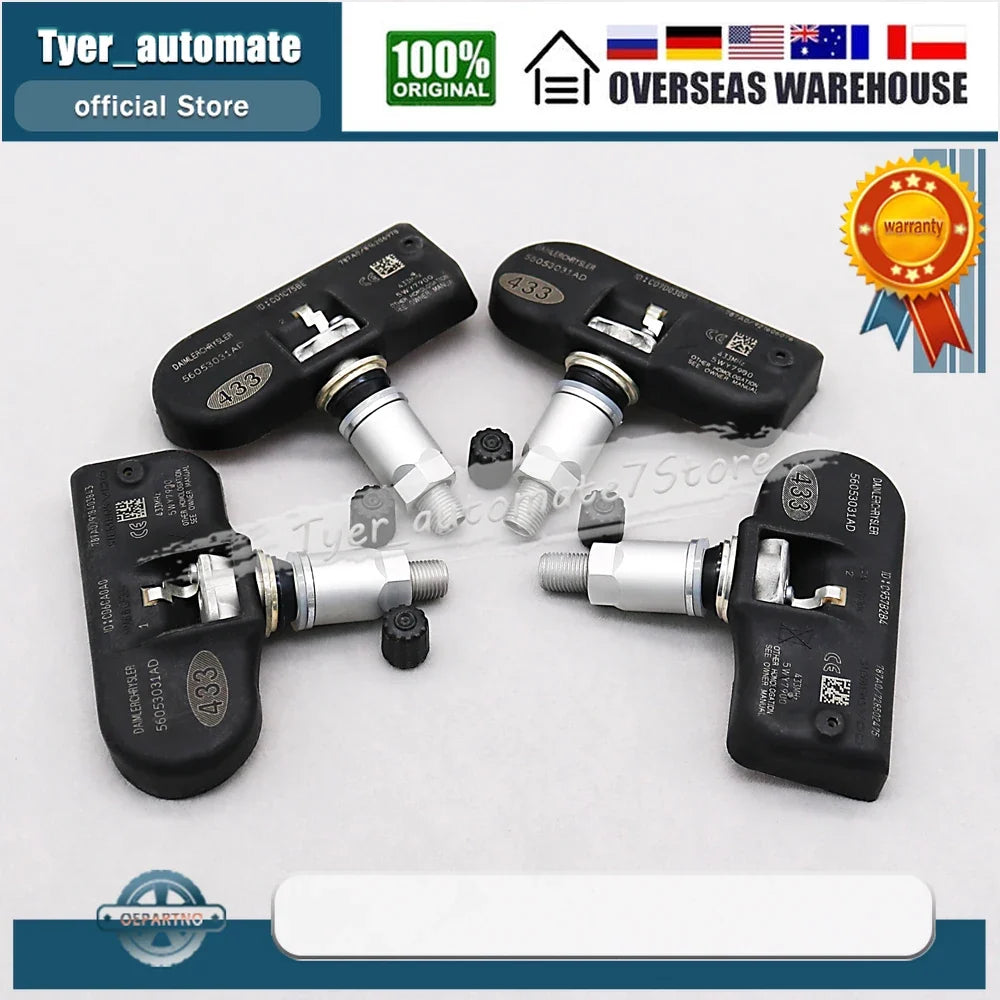 4PCS 433MHz TPMS Tire Pressure Monitoring System Sensor | For Chrysler Dodge Vehicles MyPetiteCar.com