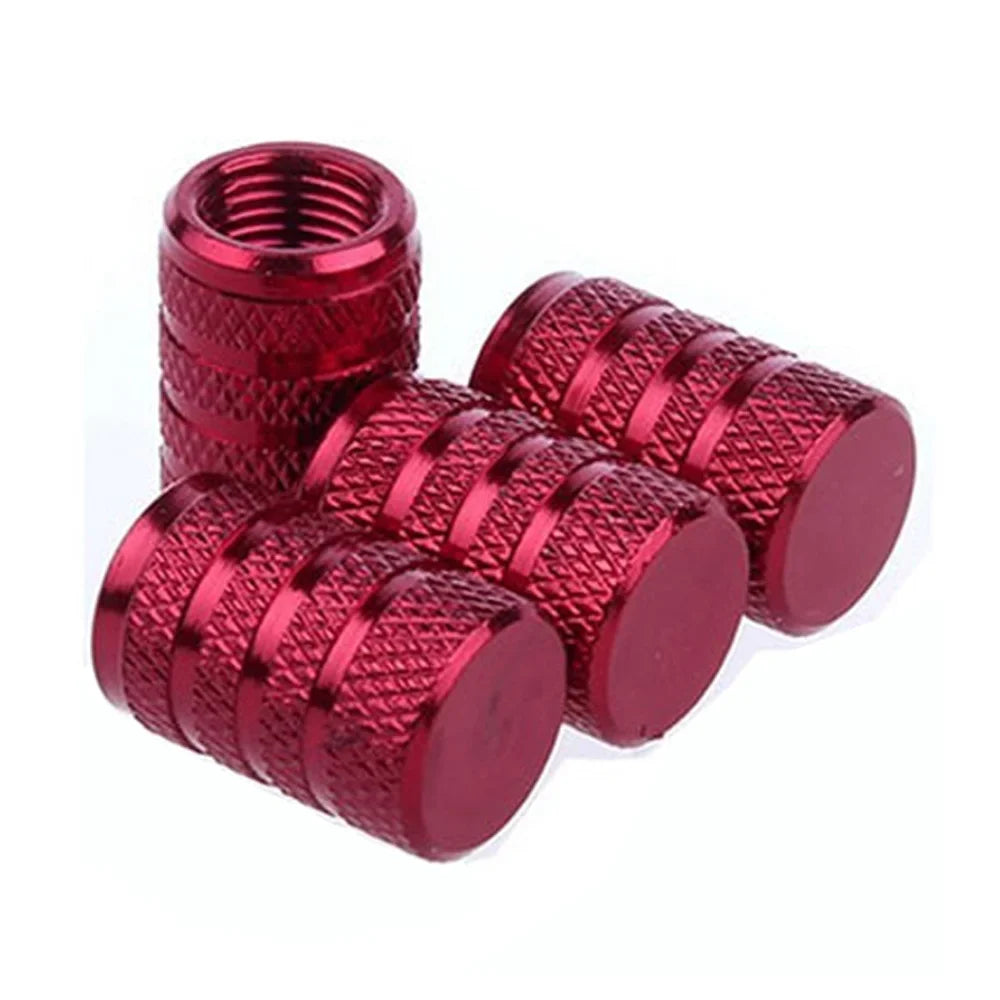 DSYCAR 4Pcs Silver Aluminum Knurling Tire Valve Stem Caps | US Schrader Compatible MyPetiteCar.com