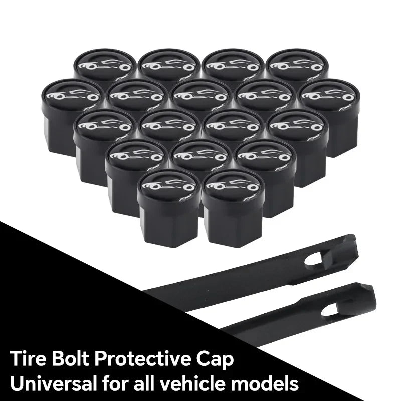 20Pcs Universal Black Car Wheel Hub Nut Protective Caps | ABS Rust Proof Waterproof Tire Nut Covers MyPetiteCar.com