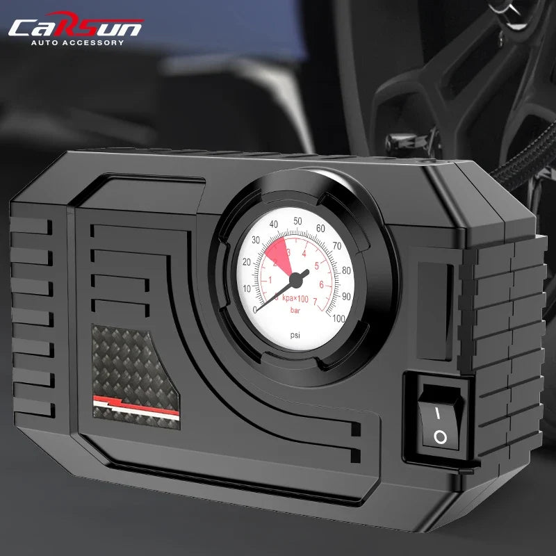 CARSUN Mini Air Pump Tire Inflator Portable Compressor | Digital Wired Car Tyre Inflator for Bicycle Balls MyPetiteCar.com