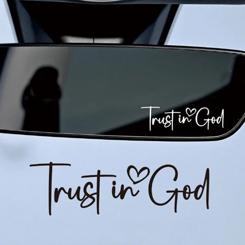 Trust In God Mirror Decal | Car Decals For Women, Christian Faith Vinyl Decal MyPetiteCar.com