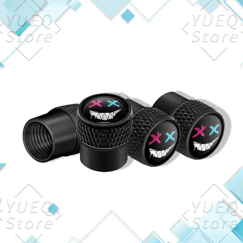4Pcs XX Smiling Face Logo Pattern Car Tire Valve Caps | Universal Aluminum Tire Stem Covers MyPetiteCar.com