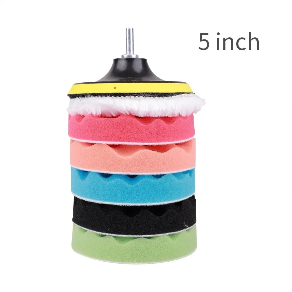 8Pcs 3/5/7 Inch Car Polishing Kit | Self-Adhesive Buffing and Waxing Pad Set with Drill Adapter MyPetiteCar.com