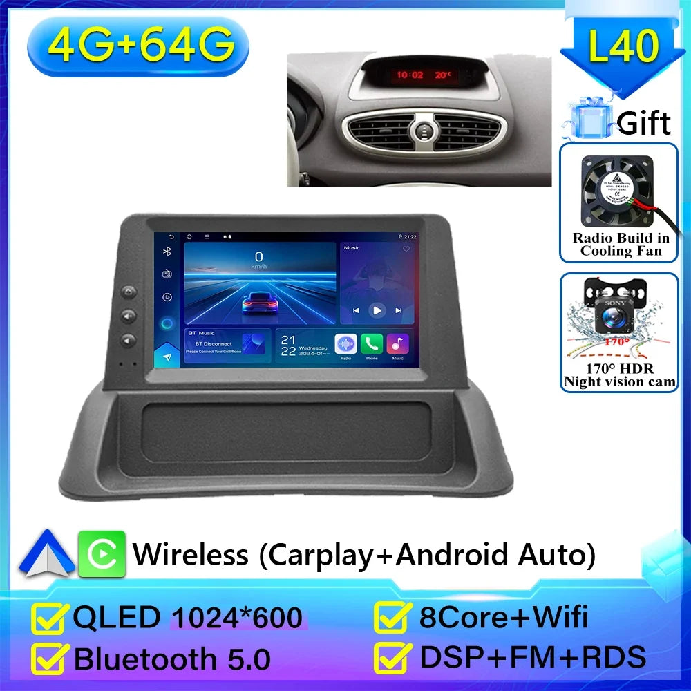 Carplay for Renault Clio 3 2005-2014 | Android 16 GPS Navigation Car Radio with 2K Screen