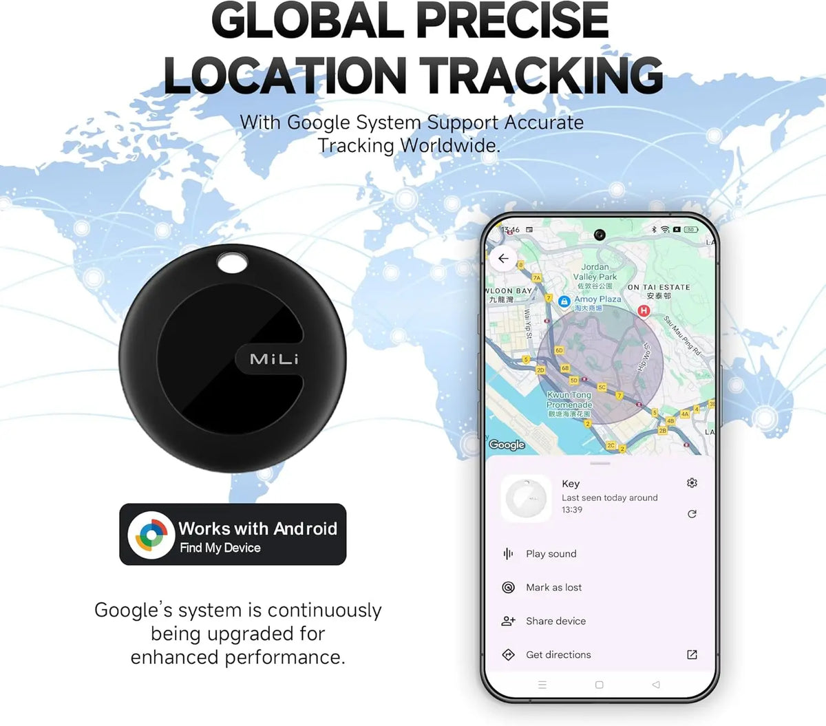 MiLi Google Find My Gps Tracker Android Bluetooth Smart Activity Trackers Wearable Devices Android Airtag Waterproof Smart