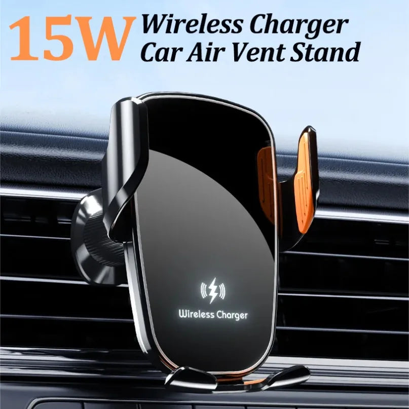 15W Car Wireless Charger | 360° Rotation Air Vent Phone Mount MyPetiteCar.com