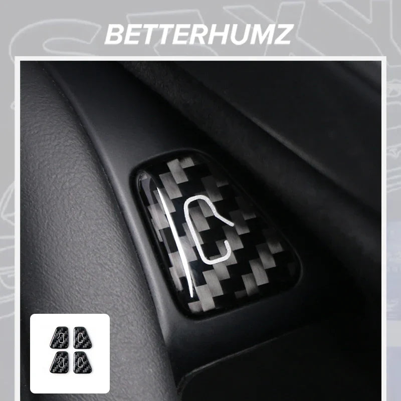 For Tesla Model 3 Highland Model Y Carbon Fiber Door Switch Trim | Interior Stickers MyPetiteCar.com