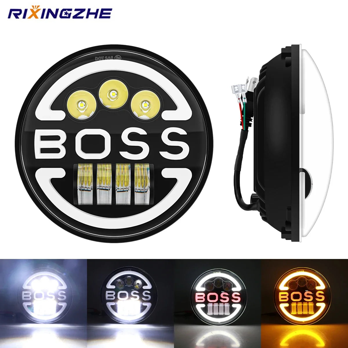 7 Inch Aluminum Work Light with DRL and Turn Signal | 96W Dual Color for RV and Offroad MyPetiteCar.com