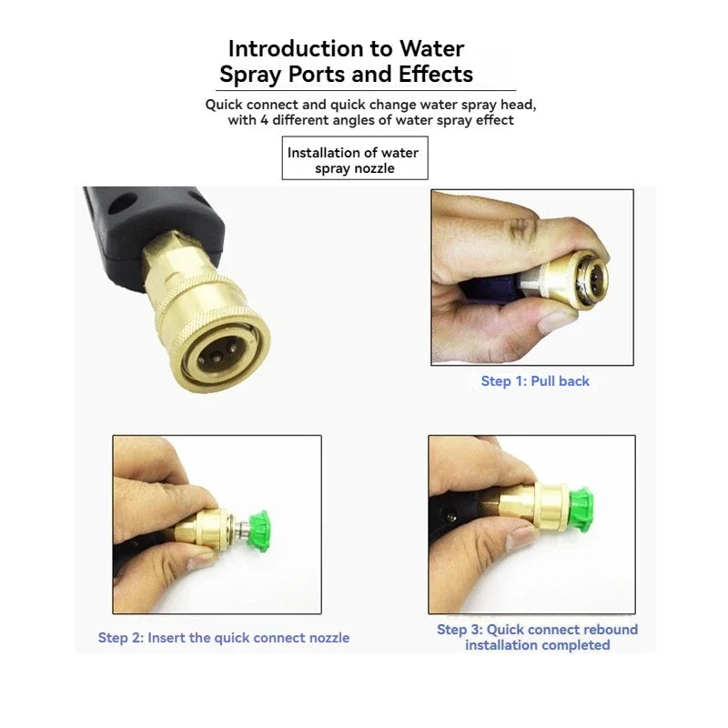 High-Pressure Power Washing Gun | Car Wash Nozzle with Fan Spray