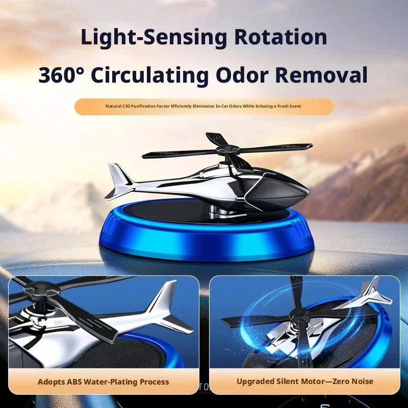 Solar Helicopter Car Air Freshener Dashboard Perfume Diffuser