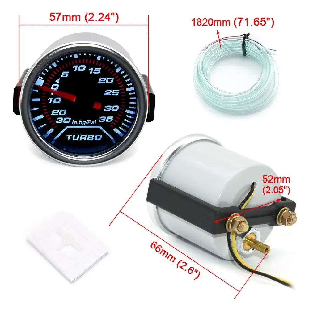 52mm Digital Car Gauge Set | Turbo Boost Oil Temp Water Temp Oil Press Voltage RPM AFR EGT Meter 12V MyPetiteCar.com