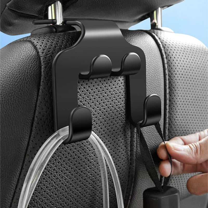 Car Seat Headrest Hook Hanger | Black Storage Organizer for Handbags, Purses, and Coats MyPetiteCar.com