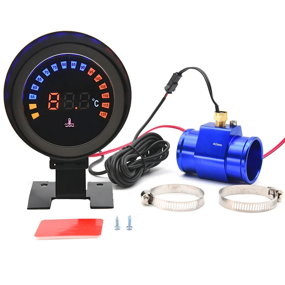 52mm Water Temperature Gauge with Sensor | Digital LCD Water Temp Meter for 12V 24V Cars MyPetiteCar.com
