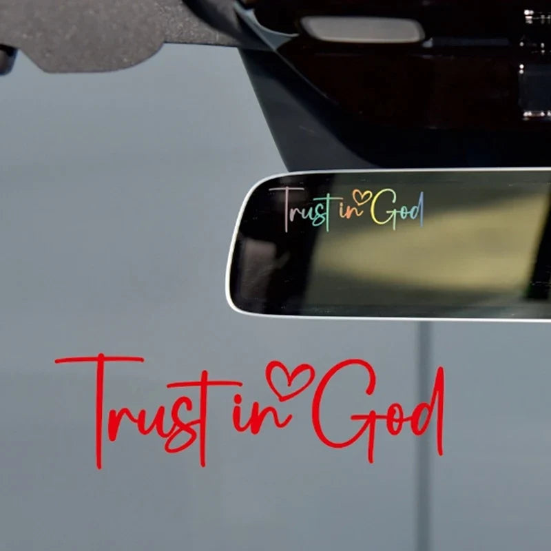 Trust In God Mirror Decal | Car Decals For Women, Christian Faith Vinyl Decal MyPetiteCar.com