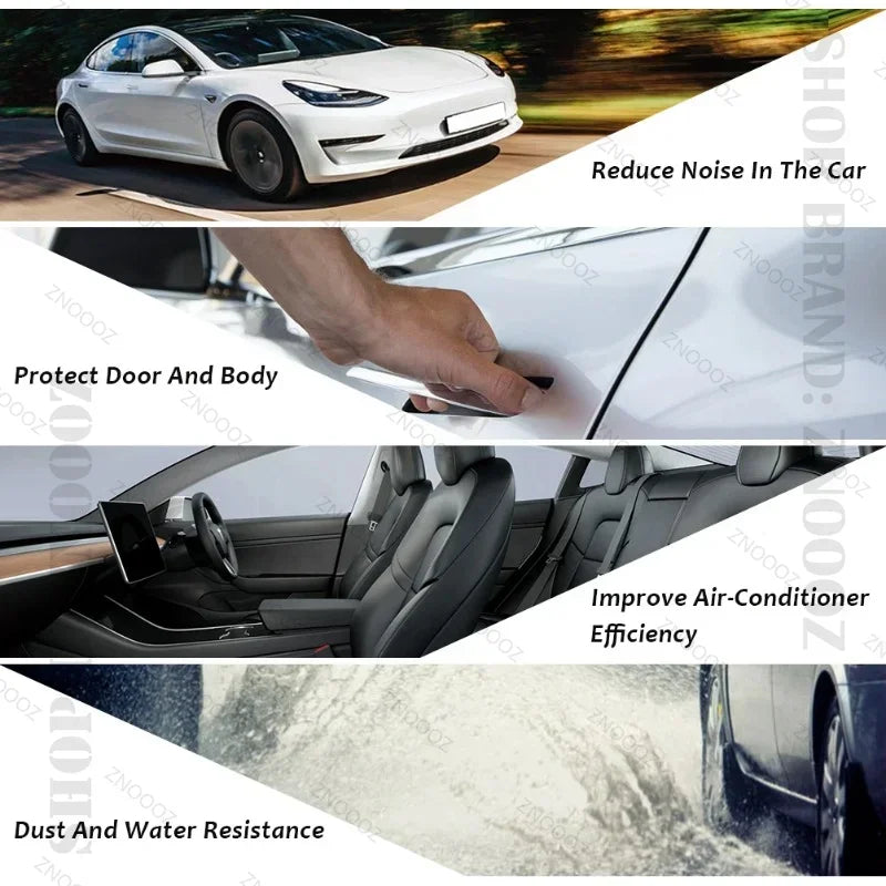 Double Layer Car Door Seal Strip | Soundproof Dustproof Sealing Protector for Tesla Model S 3 X Y MyPetiteCar.com