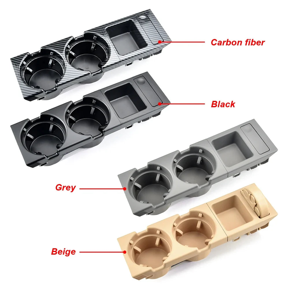 Double Hole Car Center Console Storage Box with Cup Holder | For BMW E46 1999-2006 MyPetiteCar.com