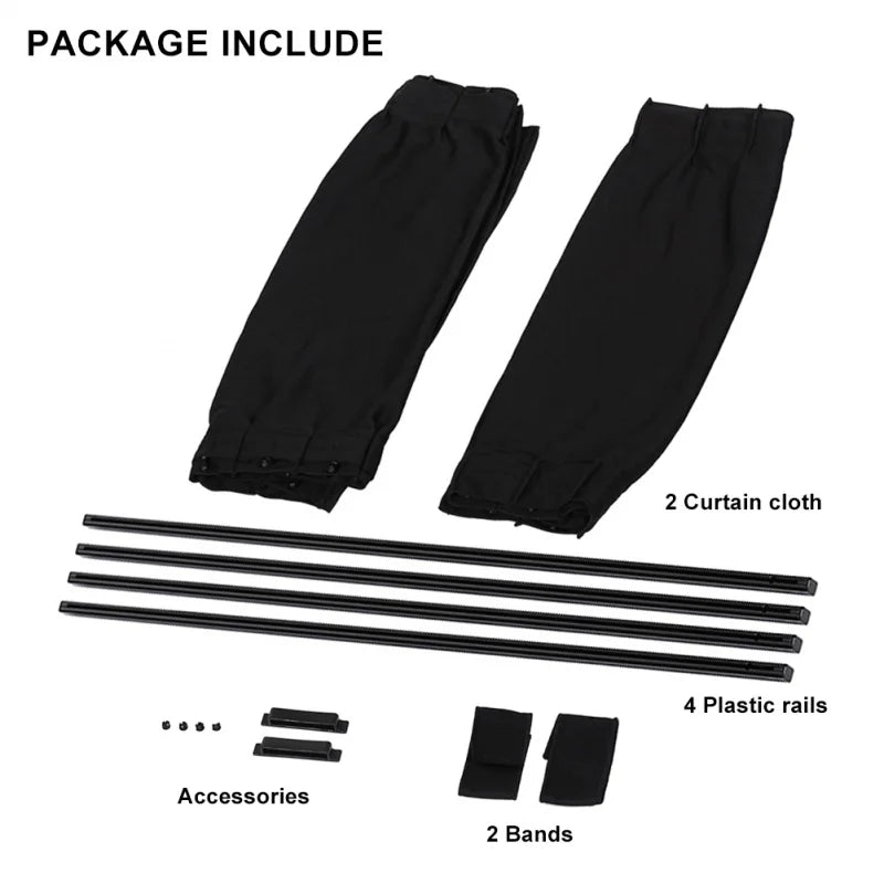 2pcs 50cm Car Sun Shade Side Window Curtain | Foldable UV Protection Auto Accessories MyPetiteCar.com