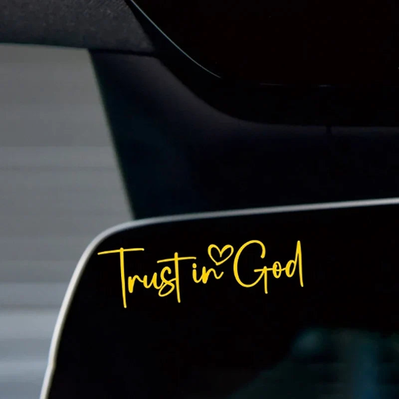 Trust In God Mirror Decal | Car Decals For Women, Christian Faith Vinyl Decal MyPetiteCar.com