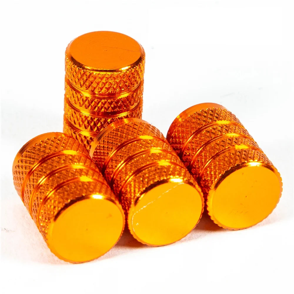DSYCAR 4Pcs Silver Aluminum Knurling Tire Valve Stem Caps | US Schrader Compatible MyPetiteCar.com