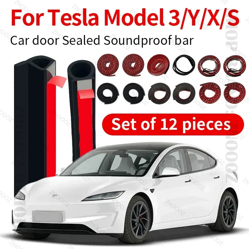Double Layer Car Door Seal Strip | Soundproof Dustproof Sealing Protector for Tesla Model S 3 X Y MyPetiteCar.com