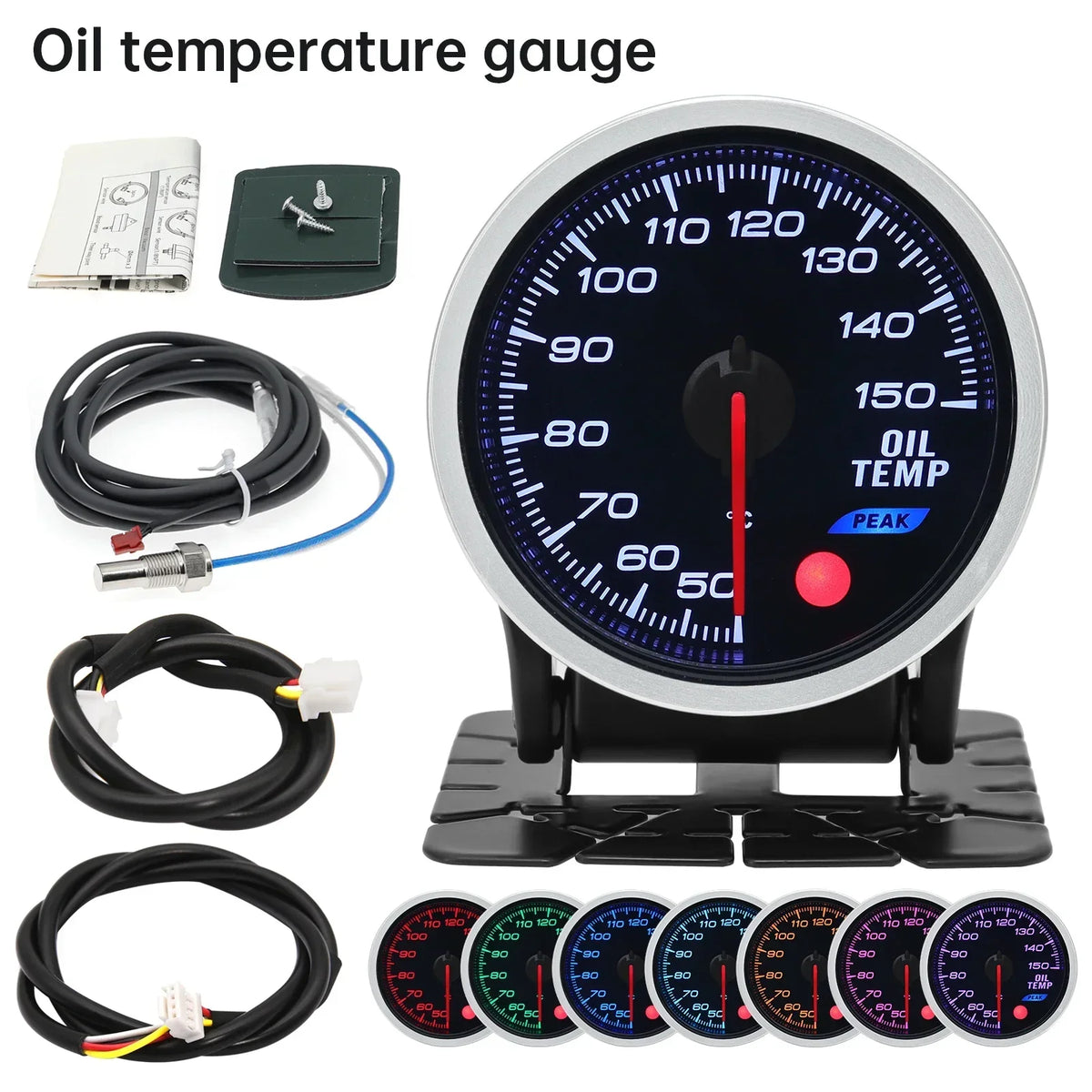 2 Inch 52mm Smoke Lens Turbo Boost Gauge | 8 Color Backlight Car Gauge with Sensor MyPetiteCar.com