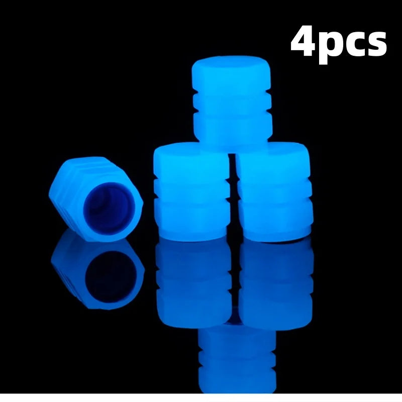 Glow-in-the-Dark Tire Valve Caps | Luminous Car Motorcycle Accessories