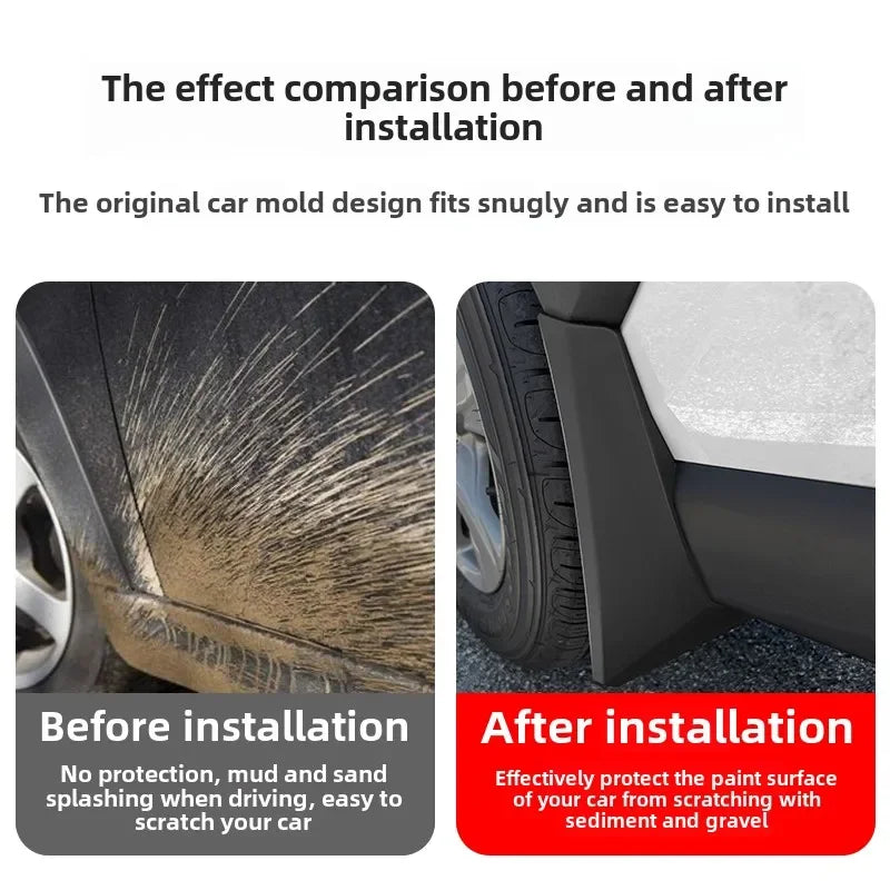 Tesla Model 3 Highland Mud Flaps (2024–2026) | Front & Rear Wheel Splash Guards, 4-Piece Set MyPetiteCar.com
