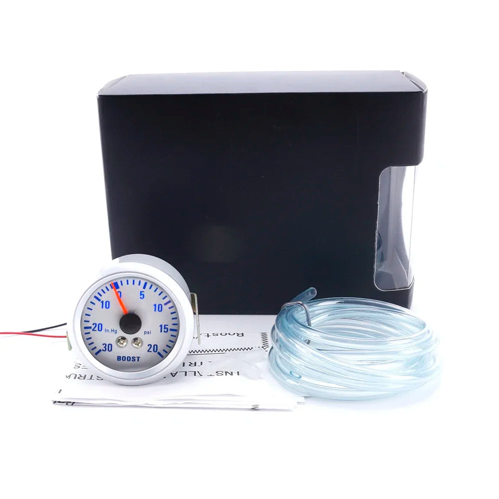 52mm 7-in-1 Car Gauge Set | LED Boost, Water Temp, Oil Pressure & Tachometer