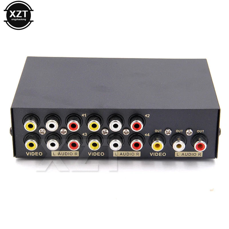 2 or 4 or 8 Ports RCA AV Audio Video Switcher Selector | 4 Input 1 Output Splitter Box for STB DVD HDTV MyPetiteCar.com