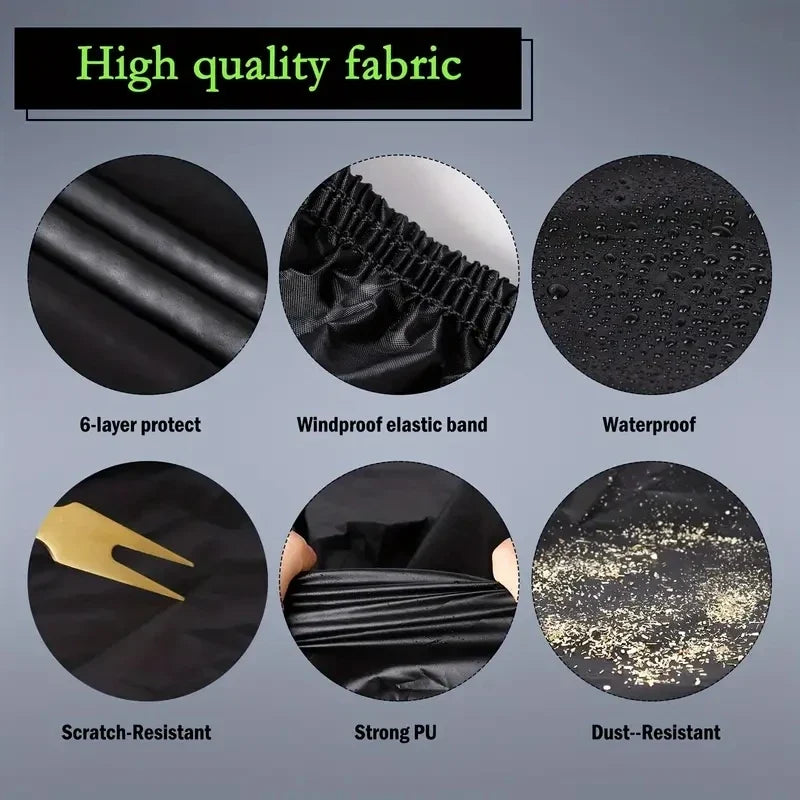 Universal Car Cover with Reflective Strip | Black Outdoor Dust and Snow Protection MyPetiteCar.com