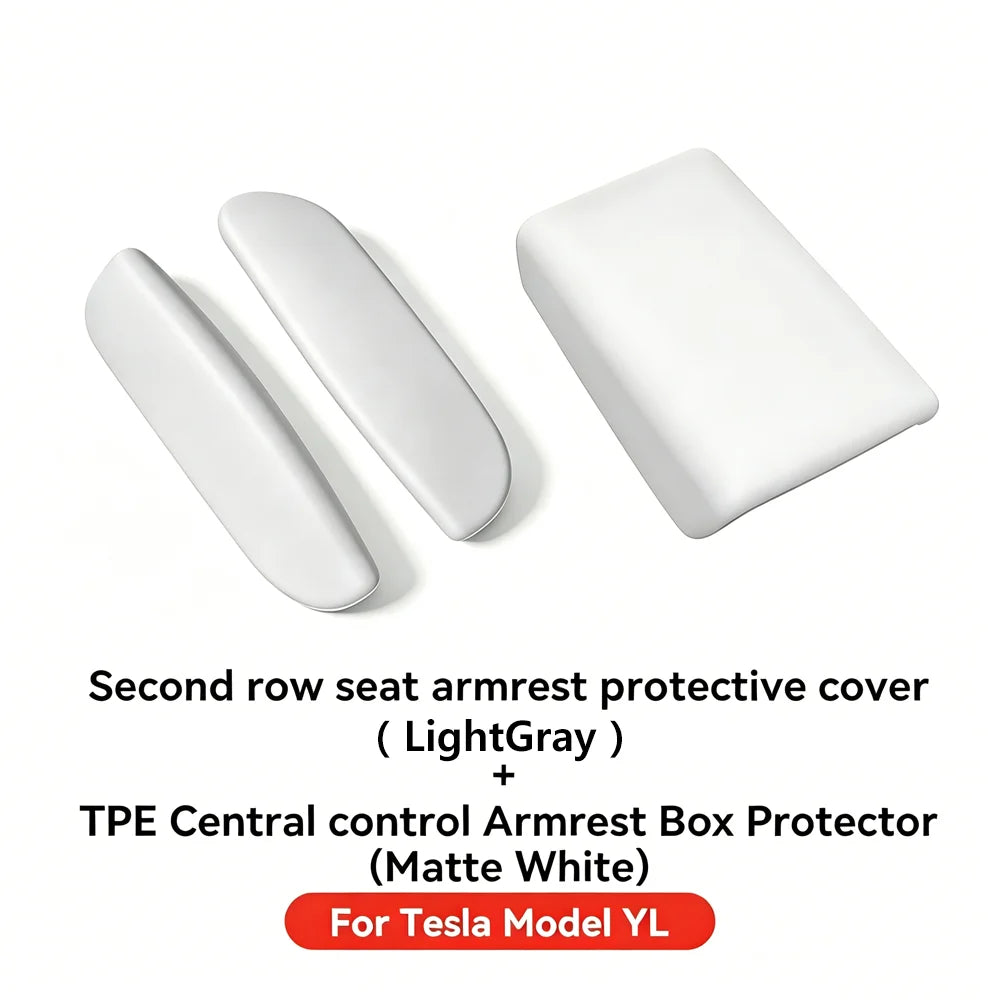YZ For Tesla New Model YL 2025+ Silicone Second Row Seat Armrest Cover Car Interior Protective Cover Tailored Auto Accessories MyPetiteCar.com