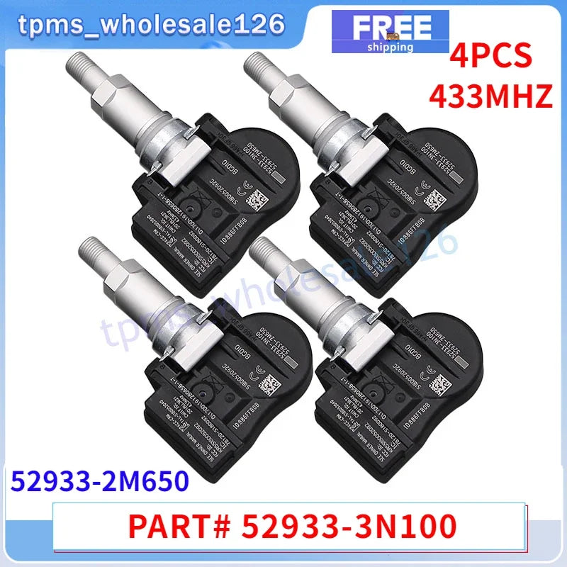 TPMS Tire Pressure Sensor 4PCS 433MHZ for Hyundai Genesis Coupe Santa Fe Kia | GANGLE MyPetiteCar.com