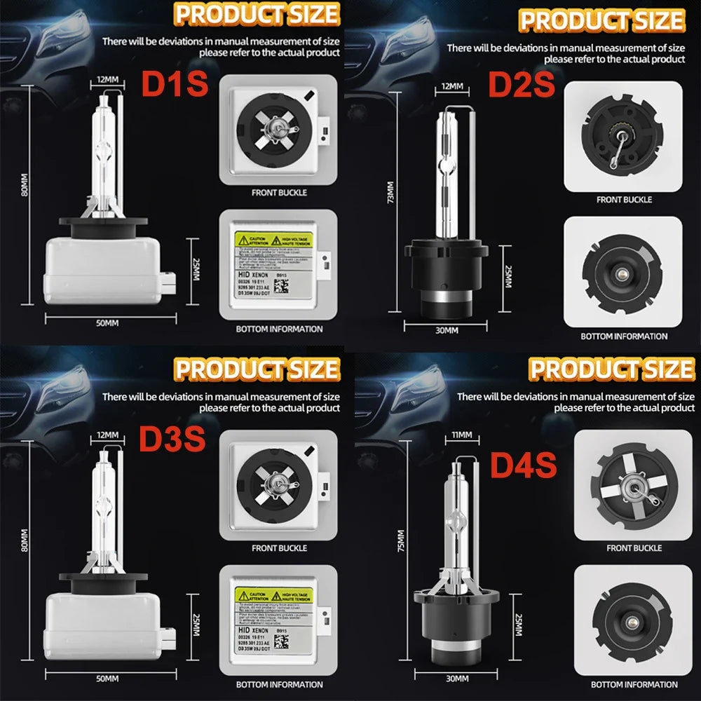 2X D1S D2S D3S D4S HID Bulb Xenon Headlight | 35W 12V Car Lamp, 4300K-12000K MyPetiteCar.com