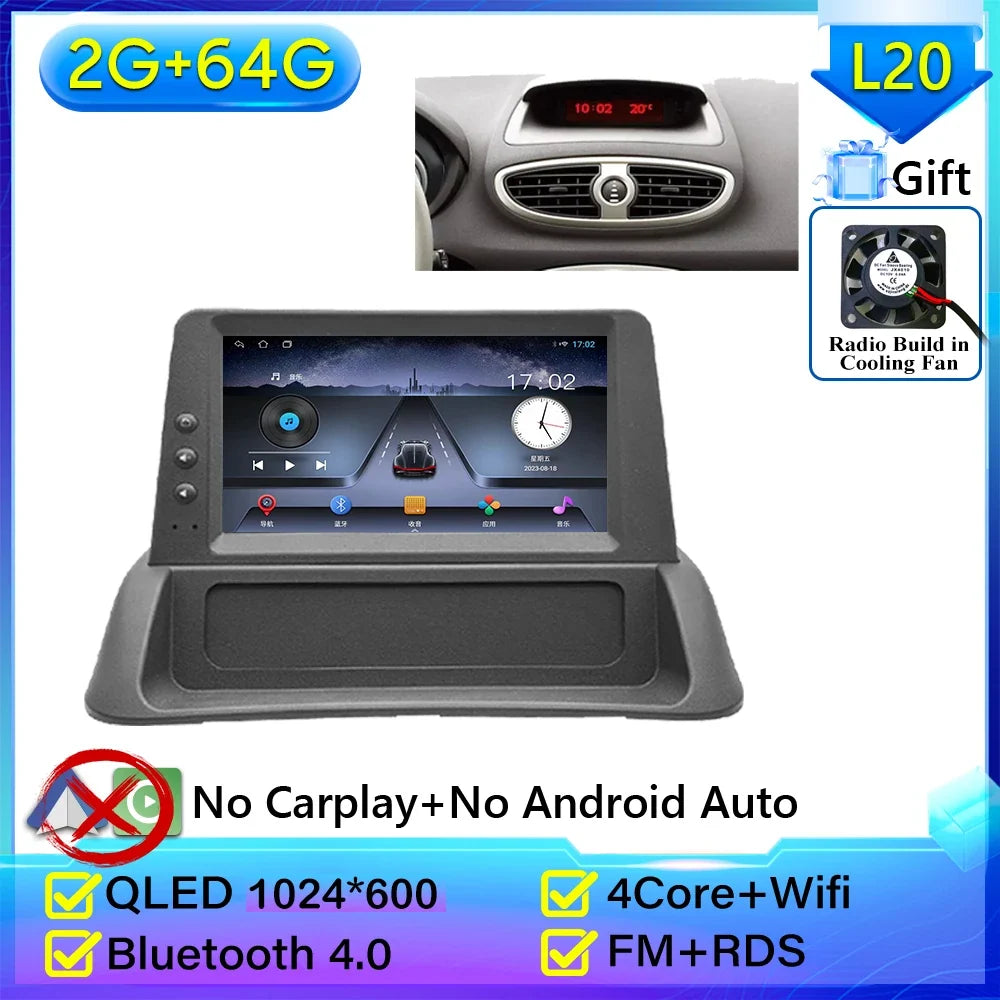 Carplay for Renault Clio 3 2005-2014 | Android 16 GPS Navigation Car Radio with 2K Screen