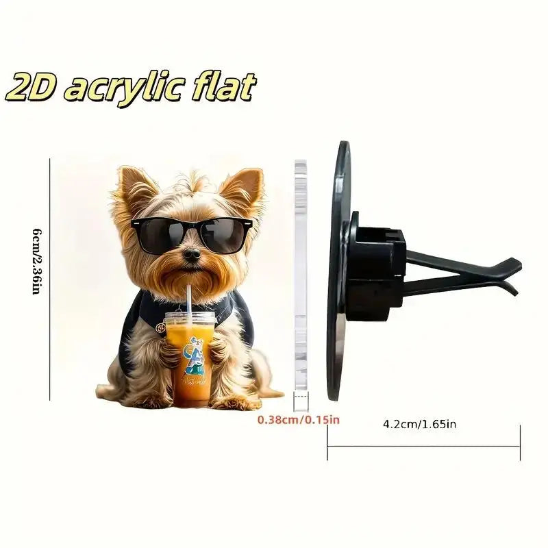 Acrylic Car Vent Clip Aromatherapy Air Freshener Holder 2D Decorative Air Conditioning Vents Accessory for Vehicle Interior MyPetiteCar.com