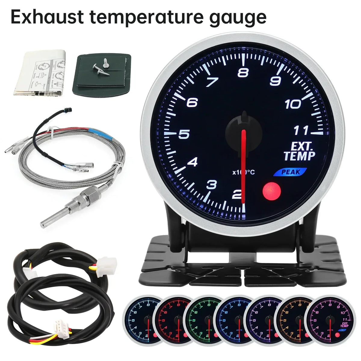 2 Inch 52mm Smoke Lens Turbo Boost Gauge | 8 Color Backlight Car Gauge with Sensor MyPetiteCar.com