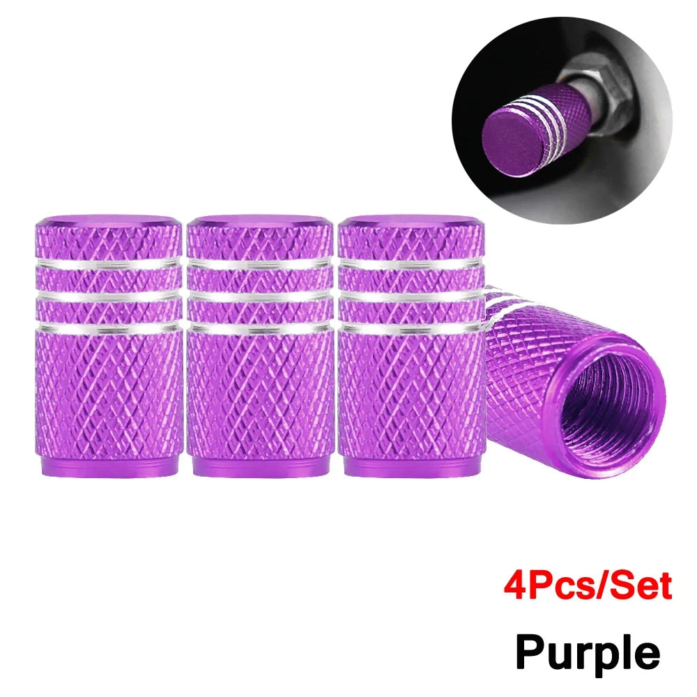 DSYCAR 4Pcs Silver Aluminum Knurling Tire Valve Stem Caps | US Schrader Compatible MyPetiteCar.com