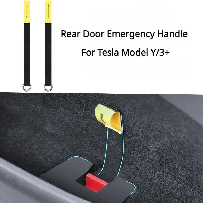 2PCS Car Rear Door Emergency Safety Rope | For Tesla Model 3 Highland 2024 MyPetiteCar.com