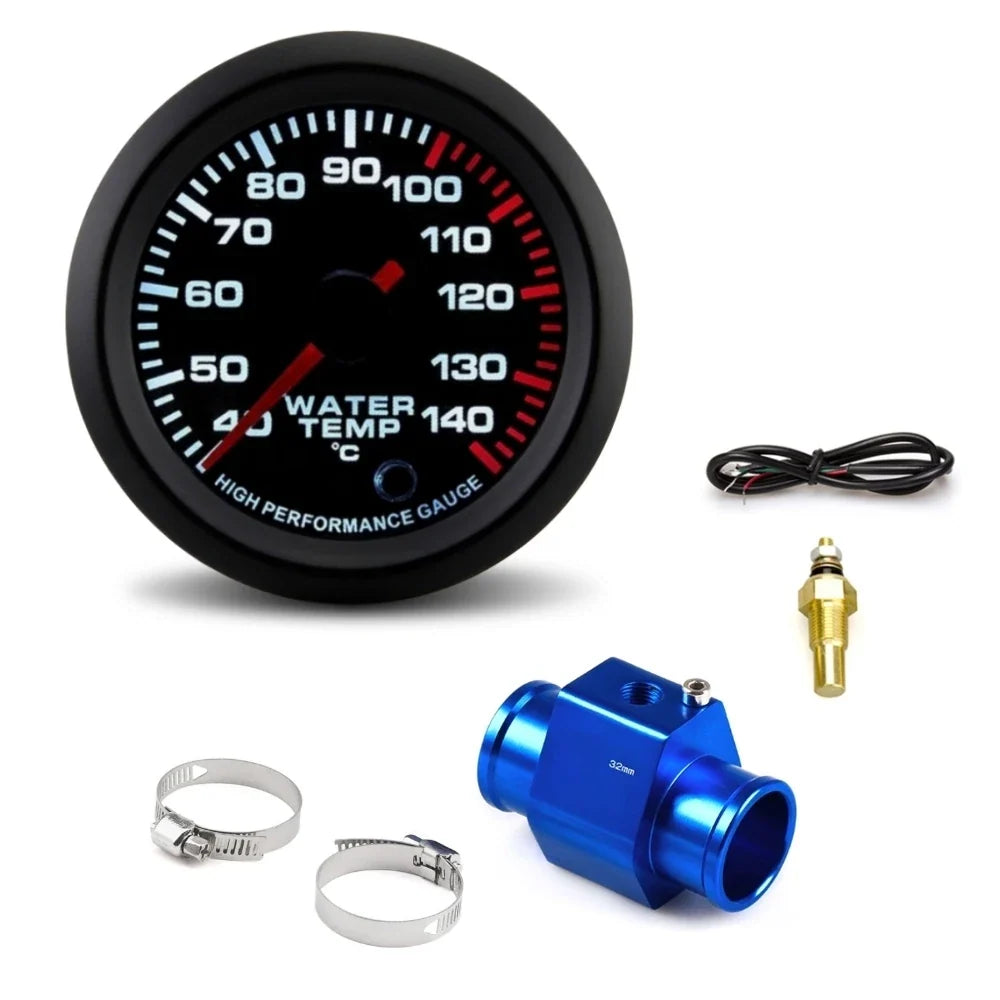 52mm Car Water Temp Gauge with Alarm and 7 Color Backlight | Universal 12V