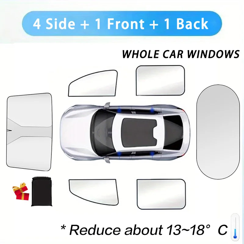 100% Blackout Car Sunshades | Magnetic UV Protection for Front Rear Side Windows