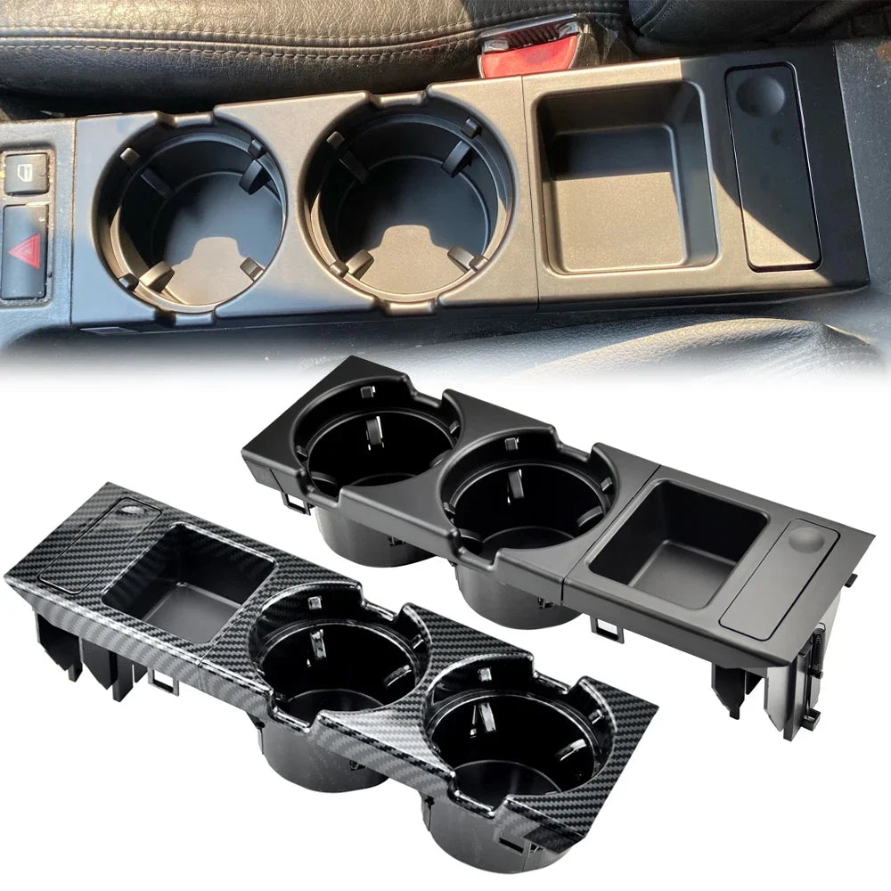 Double Hole Car Center Console Storage Box with Cup Holder | For BMW E46 1999-2006 MyPetiteCar.com