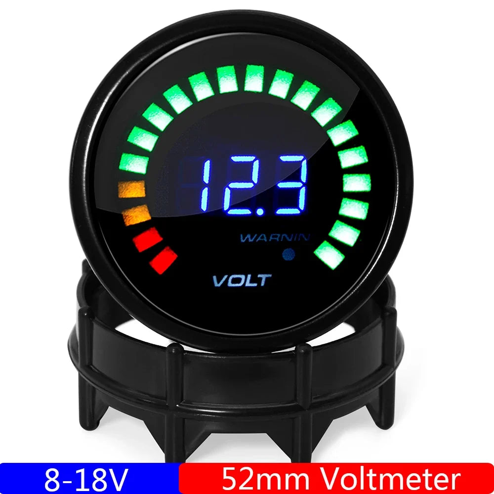 2" 52MM Digital LED Gauge Set | PSI Boost Vacuum Water Temp Oil Temp Oil Press Voltmeter Air/Fuel Ratio EGT RPM Tachometer MyPetiteCar.com
