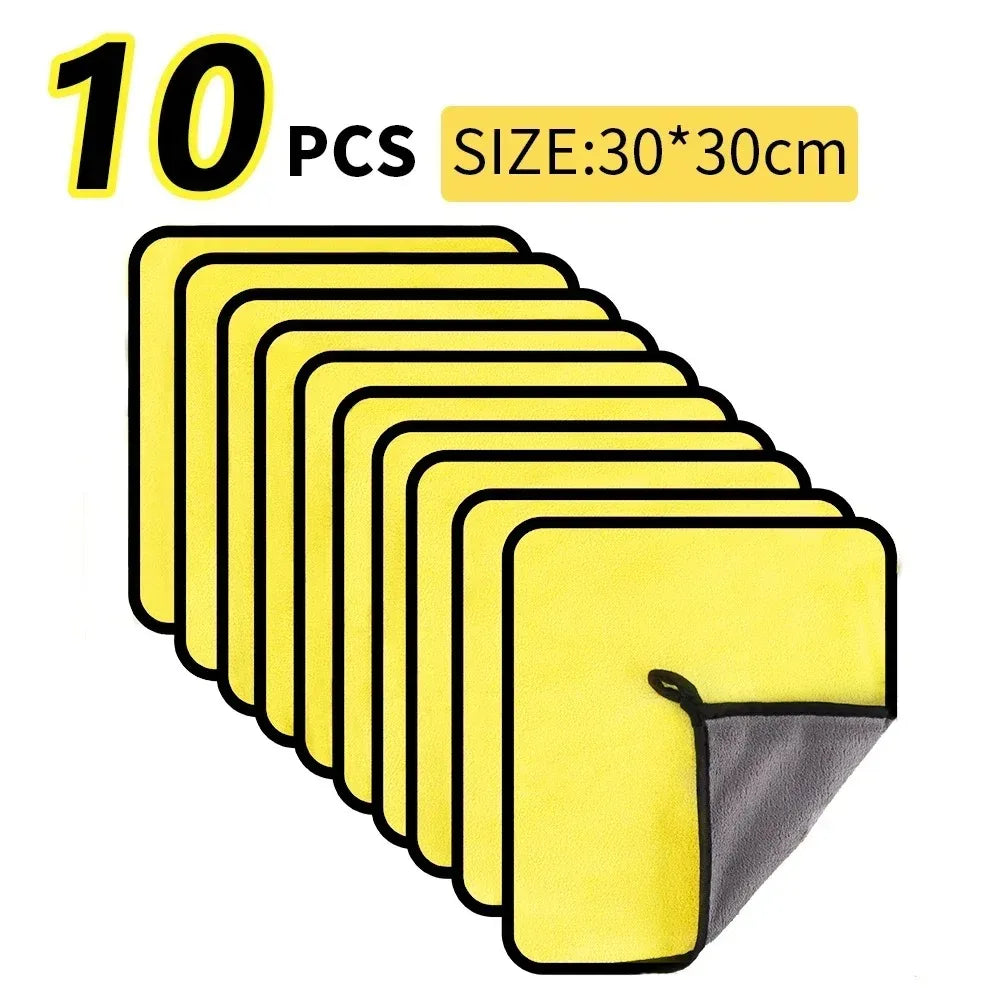 10-Pack Microfiber Car Wash Towels | 30x30 cm Cleaning & Drying Cloth Set MyPetiteCar.com