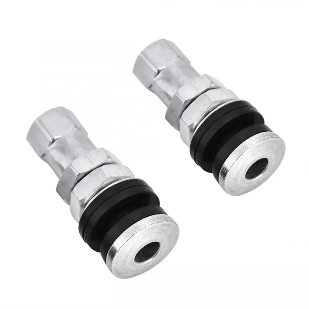 2 Pcs Silver Metal Car Tire Valve Short Stems | Tubeless Vacuum Replacement MyPetiteCar.com