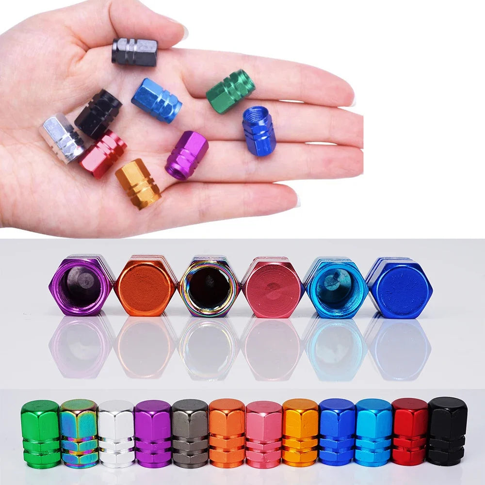 Aluminum Alloy Tire Valve Caps | 5 or 10 Pack Waterproof Dustproof Stem Covers MyPetiteCar.com