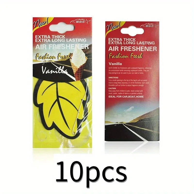 Natural Scented Tea Paper Car Air Freshener | Leaf Shape Hanging Vanilla Perfume MyPetiteCar.com