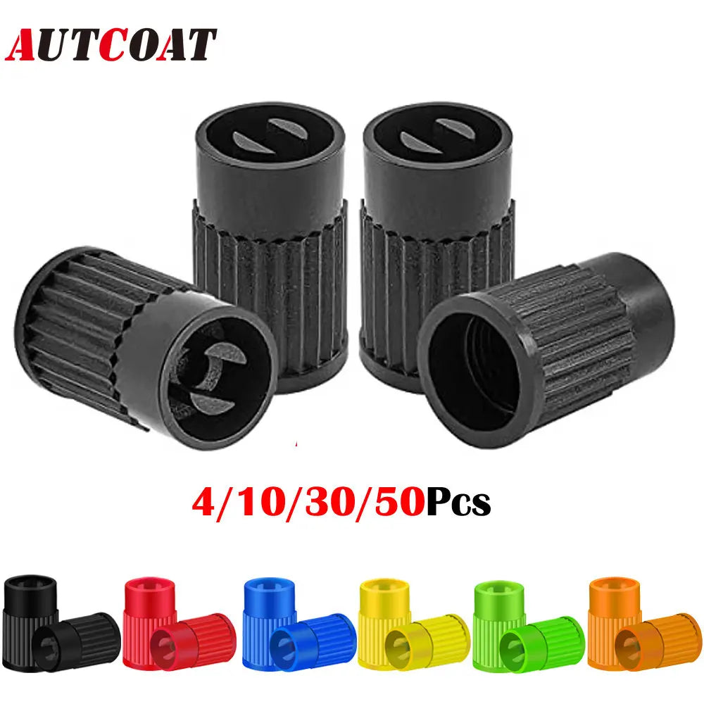 Plastic Tire Valve Caps with Built-in Valve Core Remover | Universal Stem Covers for Cars, Bikes, Trucks MyPetiteCar.com
