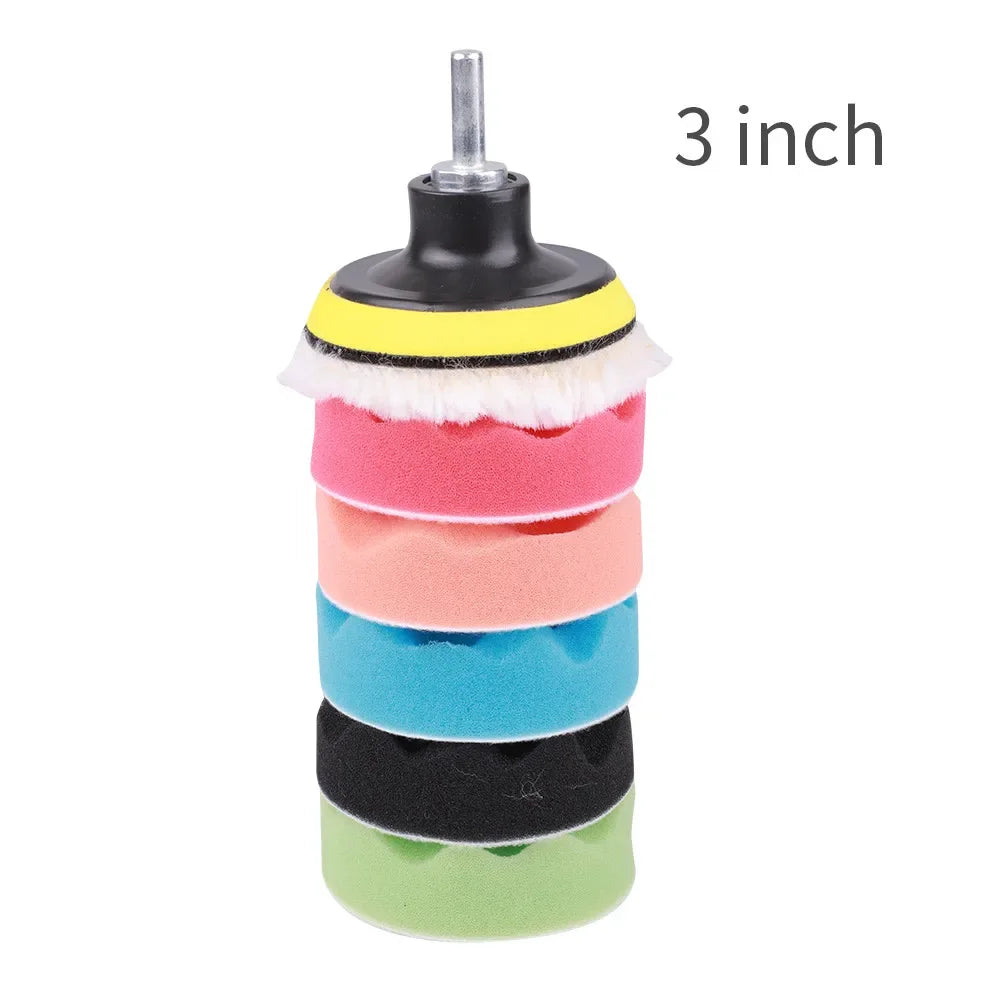 8Pcs 3/5/7 Inch Car Polishing Kit | Self-Adhesive Buffing and Waxing Pad Set with Drill Adapter MyPetiteCar.com