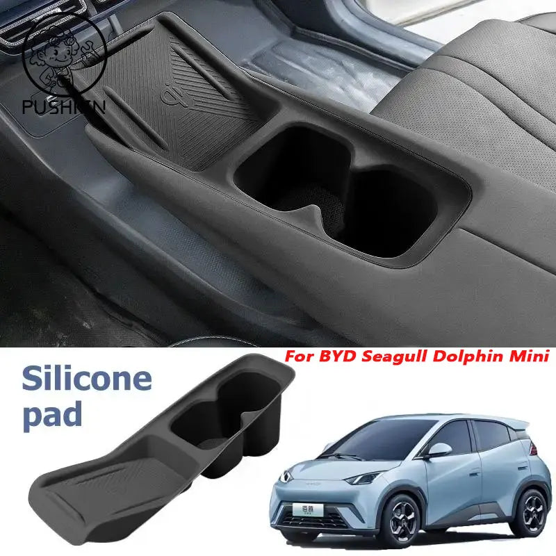 BYD Seagull Dolphin Mini Silicone Cup Holder Wireless Charging Organizer | 2023-2025